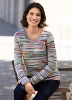 Pullover aus Melangegarn GRÜN-BRAUN-MULTICOLOR