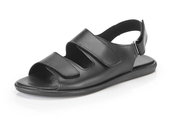 Sandale mit drei verstellbaren Klettspangen SCHWARZ