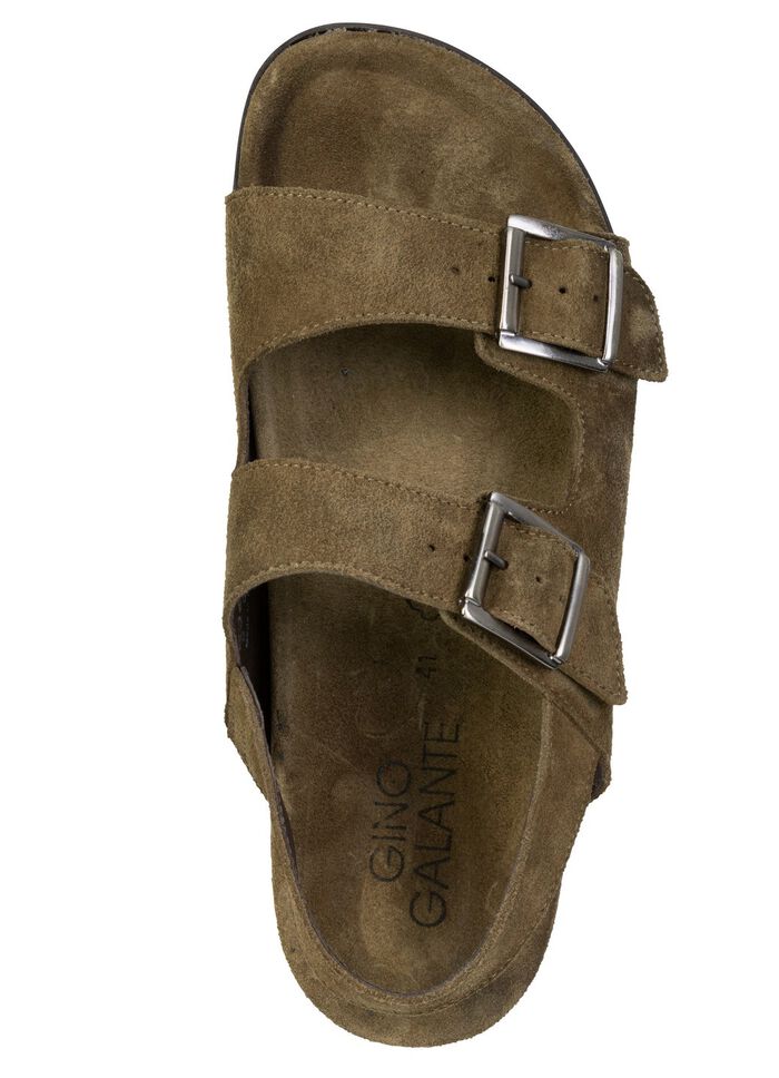 GINO GALANTE, leichte Herren-Sandalen, mit Gummizug GR&Uuml;N