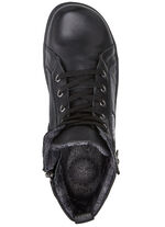 Andrea Conti Schnür-Bootie mit reptilgeprägtem Einsatz und Zier-Reissverschluss SCHWARZ