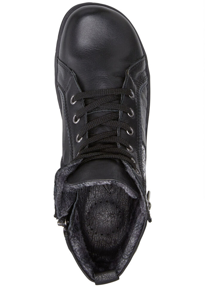 Andrea Conti Schnür-Bootie mit reptilgeprägtem Einsatz und Zier-Reissverschluss SCHWARZ