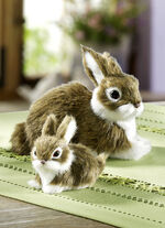 Hasen, 2er-Set, mit weichem Kunstfell DUNKELBRAUN