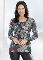 Pullover in Feinstrick PETROL-MULTICOLOR