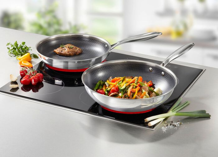 Edelstahlpfannen mit Antihaftbeschichtung 