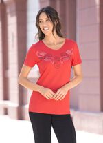 Shirt mit dekorativer Pl&auml;ttchenzier in 2 Farben 