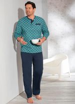 Pyjama mit Knopfleiste und Brusttasche / nachhaltiger Baumwollanbau 