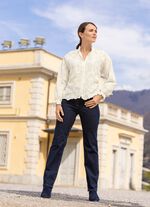 Bluse mit R&uuml;schenzier 