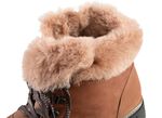 Waldl&auml;ufer Schn&uuml;r-Stiefelette mit kuscheligem Kragen aus Lammfell BRAUN