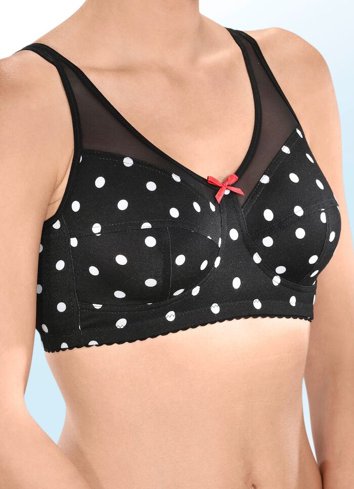Schwarzer BH mit wei&szlig;em Punktedessin 