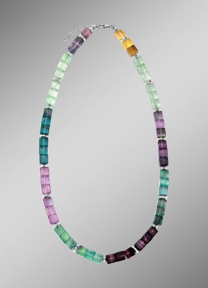 Wundersch&ouml;ne Garnitur mit H&auml;matit, beh. und Fluorit in Multicolor 