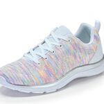 Sneaker in luftigem und effekvollem Dessin WEISS-BUNT