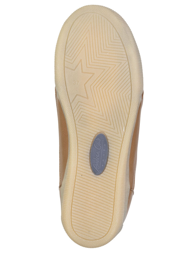 Andrea Conti, bequeme Damen-Sneaker, Weite G, mit herausnehmbarem Fussbett COGNAC