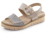 ELENA EDEN, modische Damen-Sandalen, Weite H, mit herausnehmbarem Fussbett SAND-BEIGE