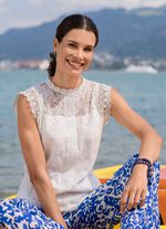 Shirt mit Spitzenbesatz 