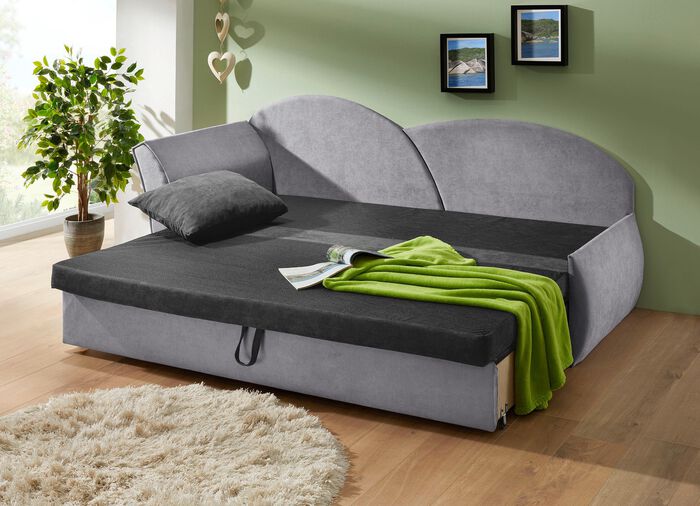 Schlafsofa mit Bettkasten und 1 Dekokissen 