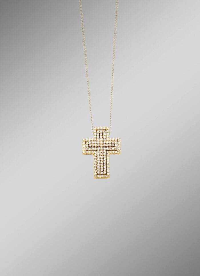 Kreuz-Anh&auml;nger mit Brillanten 