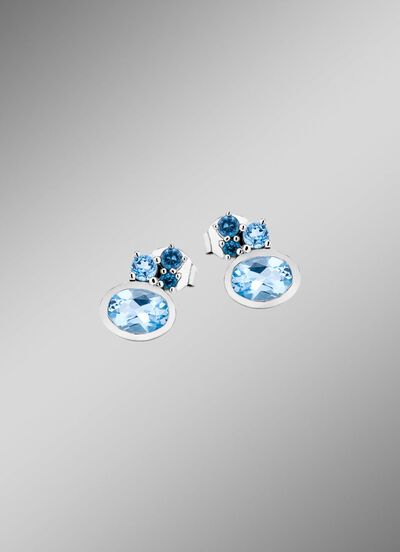 Ohrstecker mit Blautopas (beh.) 