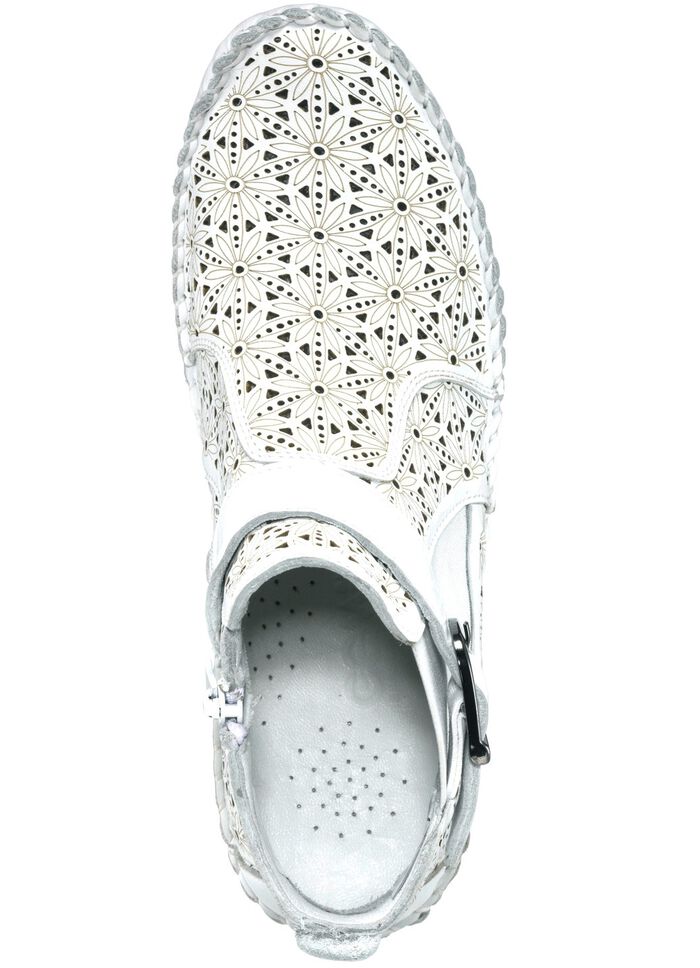 Gemini, sommerliche Damen-Stiefeletten, Weite G, mit herausnehmbarem Fussbett WEISS