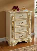Italienische Kommodenserie mit reich verzierten Fronten CREME-GOLD