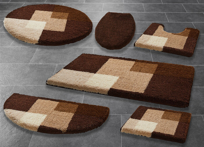 Badgarnitur von Grund mit rutschhemmender Rückseite BEIGE-BRAUN