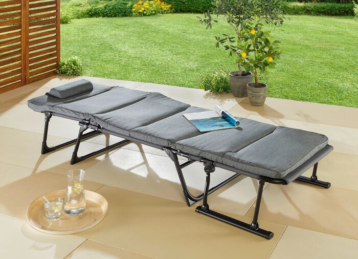 Gartenliege 2 in 1 mit zus&auml;tzlichem Kopfkissen 