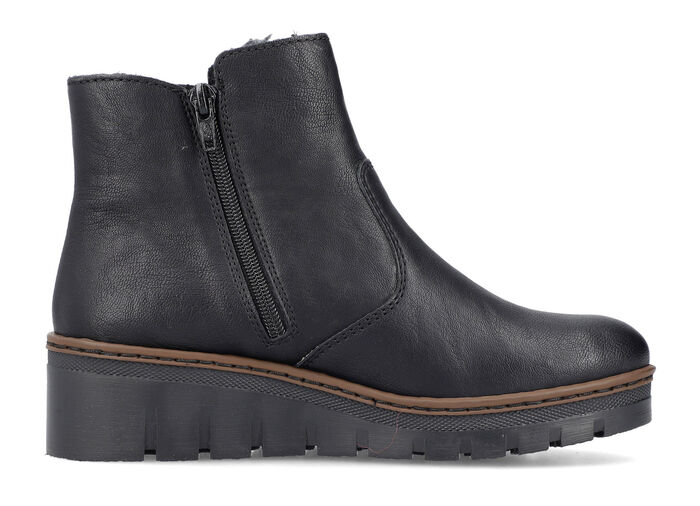 Rieker, gefütterte Damen-Stiefeletten, Winterschuhe, mit Reissverschluss SCHWARZ