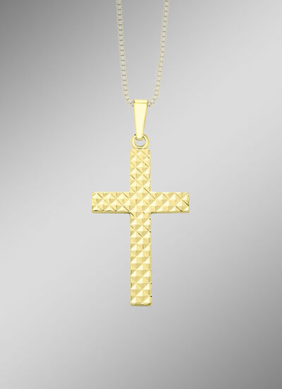 Kreuz-Anhänger mit Diamantmuster 