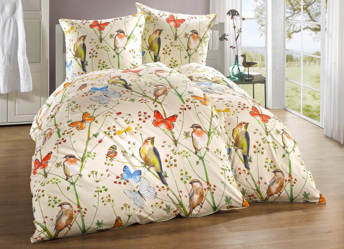 Soft-Renforc&eacute; Bettw&auml;sche-Garnitur mit Digitaldruck Allover 