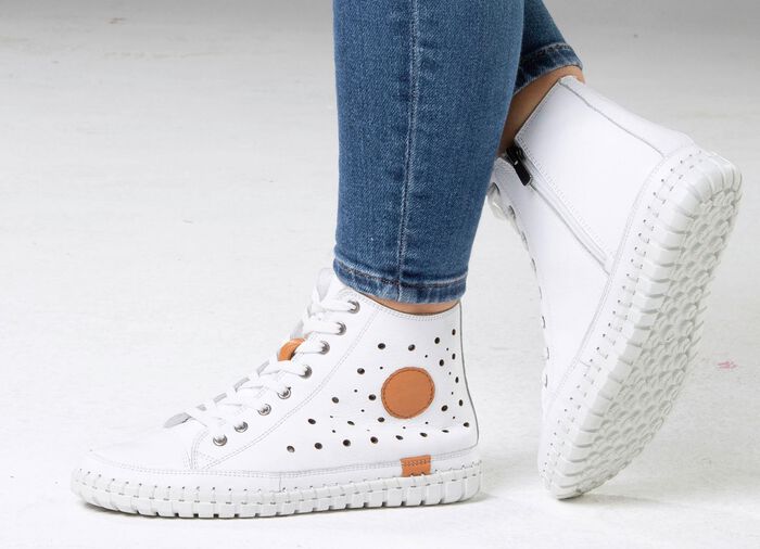 Gemini, sommerliche Damen-Boots, Weite G, mit herausnehmbarem Fussbett WEISS