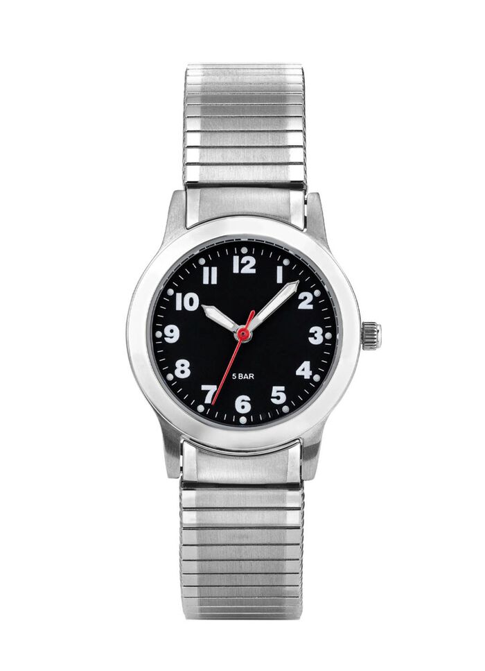 Para-Quartz-Damenuhr mit Edelstahlzugband 