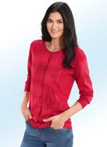 Strickjacke mit Karo-Ajourmuster ROT