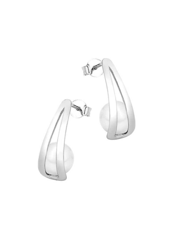 Moderne Ohrstecker mit S&uuml;sswasser-Zuchtperlen 