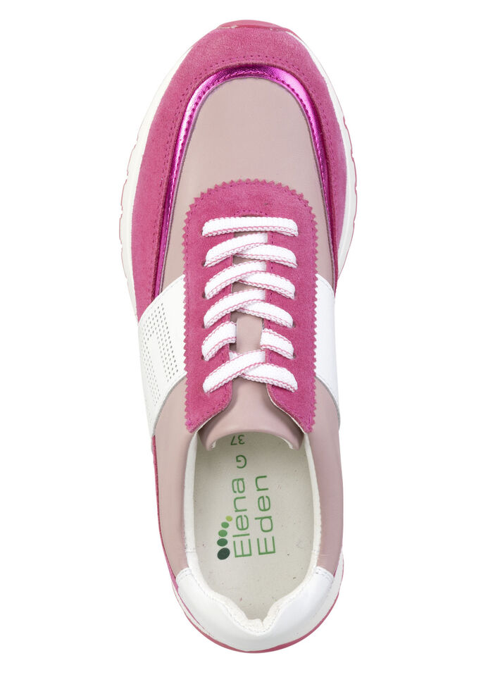 ELENA EDEN Sneaker mit Zier-Perforation PINK-WEISS