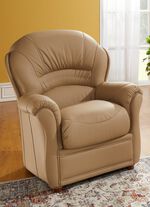 Polsterm&ouml;bel mit Bezug aus echtem Leder TAUPE