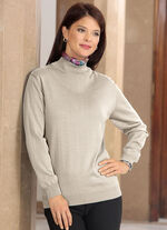 Pullover in Feinstrick mit Schurwolle NATUR