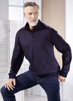 Stehkragen-Shirt in 3 Farben MARINE-BORDEAUX