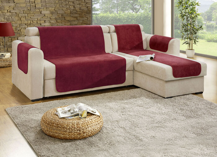 Sessel- und Sofaschoner mit Fleckschutz und Anti-Rutsch-Beschichtung ROT