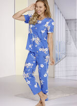 Laurina Pyjama mit kurzen &Auml;rmlen und langer Hose 