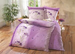 Bügelleichte DOBNIG Bettwäsche-Garnitur mit Reissverschluss FLIEDER