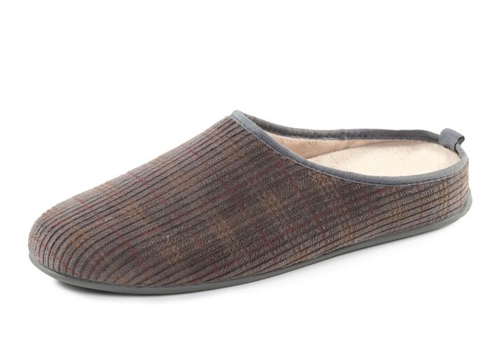 Textil-Pantoffel mit herausnehmbarem Fussbett GRAU