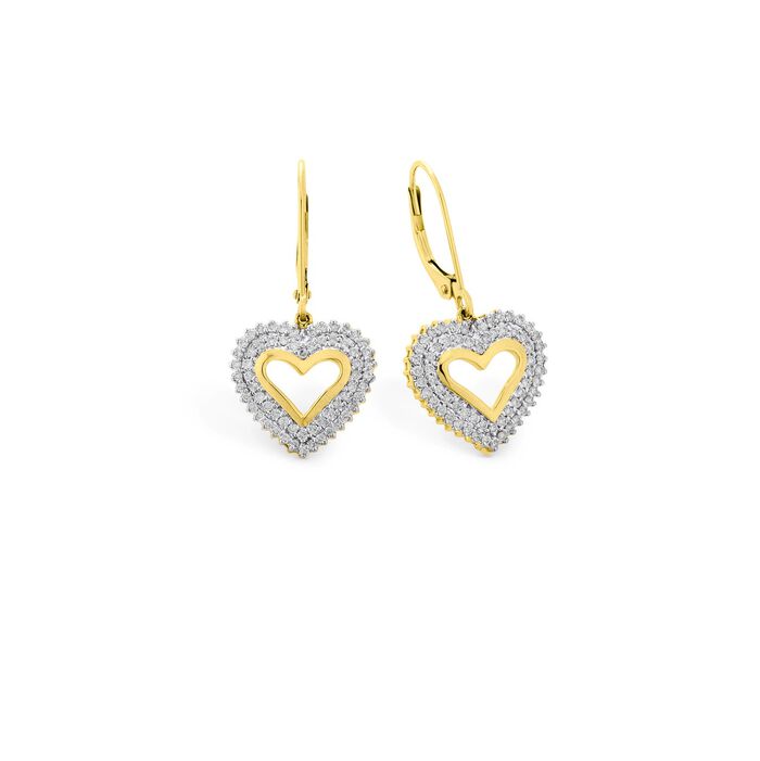 Herz-Ohrringe mit Brillanten 