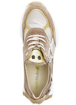Waldläufer Sneaker mit frecher Glitzer-Applikation TAUPE-GOLD