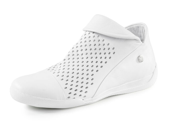 Andrea Conti Bootie aus luftig gelochtem Nappaleder WEISS