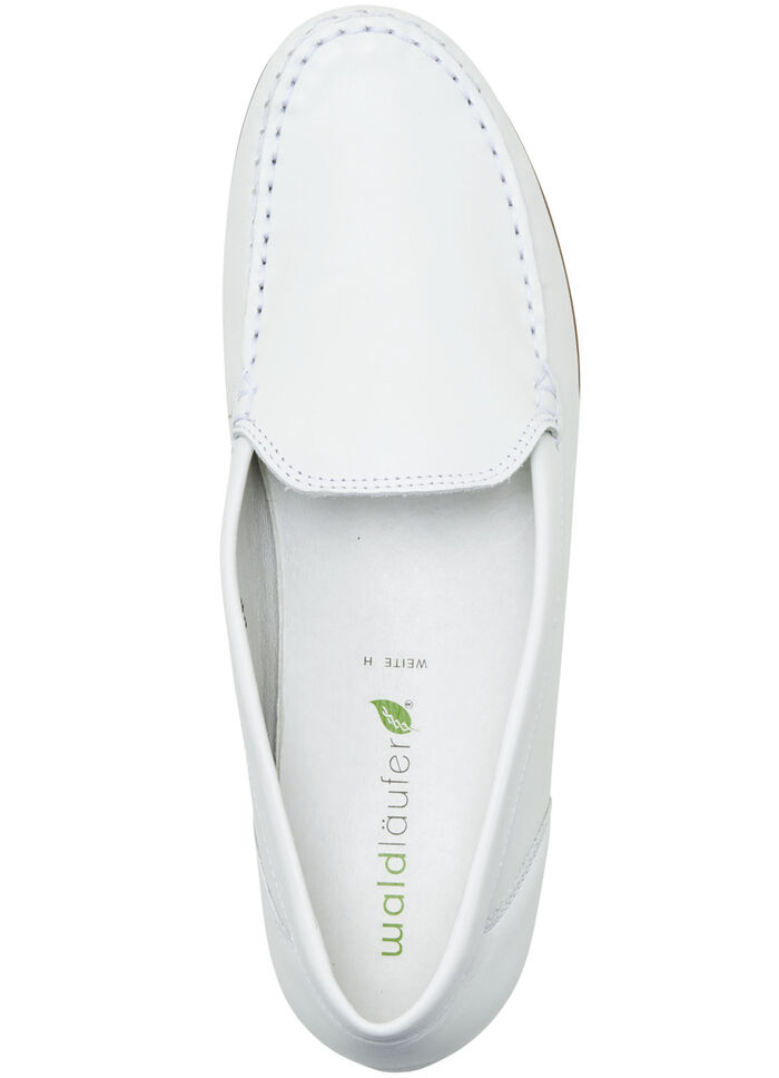 Waldläufer Mokassin-Slipper aus edlem Rind-Nappaleder WEISS