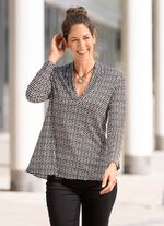 Shirt in leicht ausgestellter Form in 2 Farben SCHWARZ-ECRU