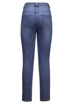 Jeans mit floralen Lochstickereien und Strasssteinchen JEANSBLAU