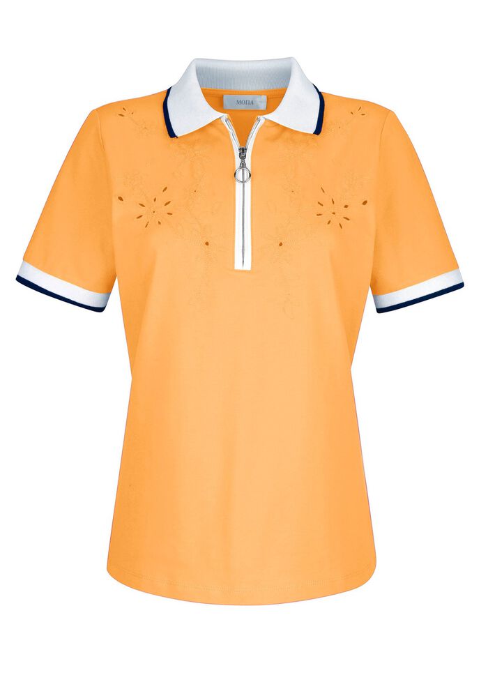 Poloshirt mit Cut-Outs in 2 Farben 