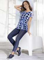 Edel-Jeans mit tollen Glitzersteinchen und Fransensaum DUNKELBLAU