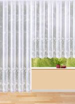 Vorhang mit Bl&auml;tter-Stickerei und Universalschienenband 