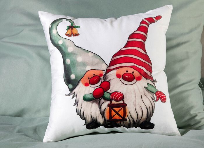 Kissenbezug Wichtel mit Reissverschluss 